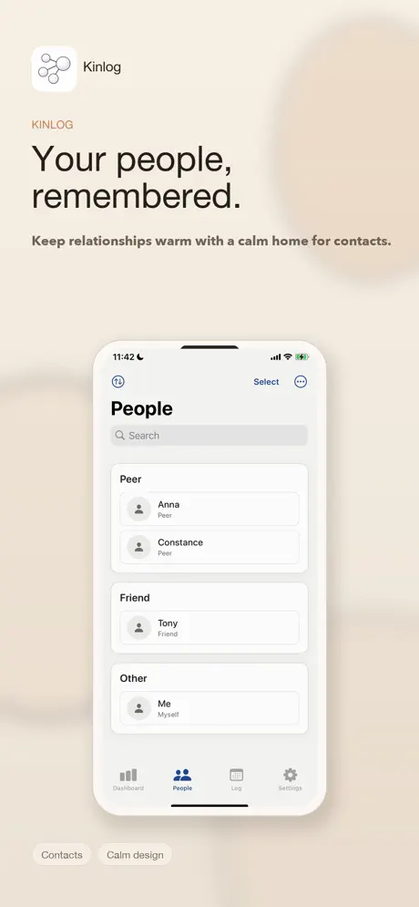 Kinlog: Contacts & Entry Log 人脉管理器应用截图