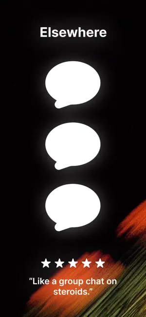 Elsewhere. Social messaging. screenshot 1