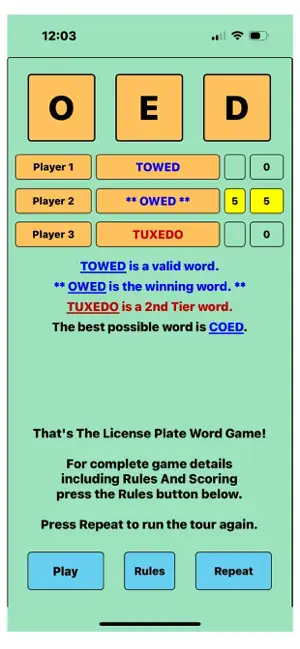 The License Plate Word Game screenshot 2