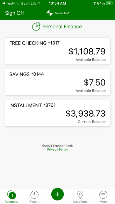FrontierBank Personal Screenshot 2 of 7