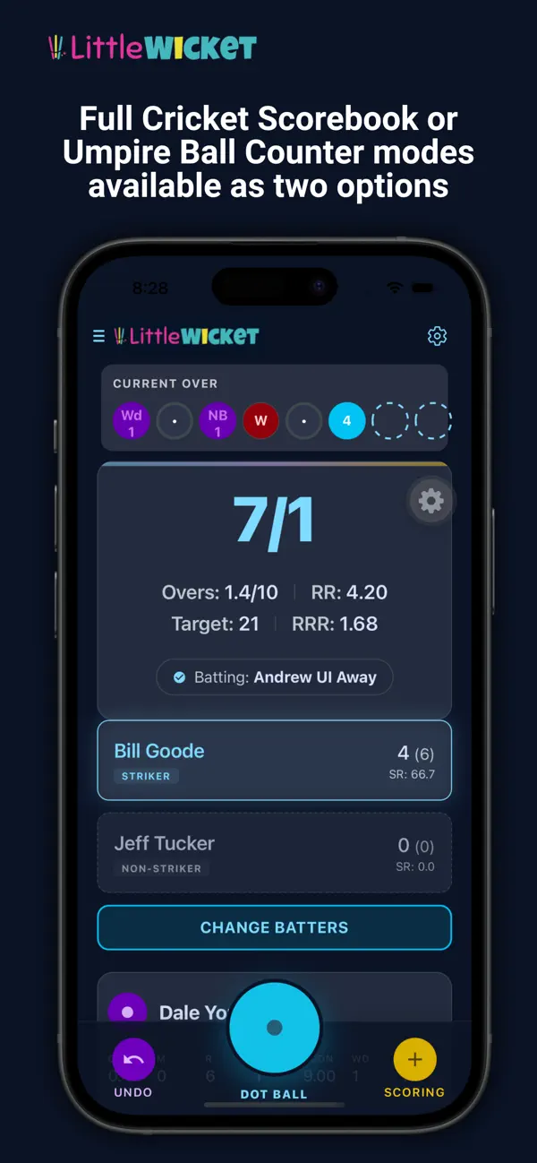 Screenshot #2 pour LittleWicket Cricket Scorebook