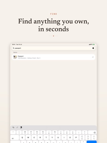 Ordning: Home Inventory iPad screenshot