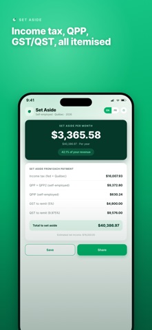 Set Aside: Freelancer Tax QC Screenshot 2 of 5