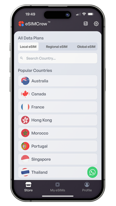 eSIMCrew: Data for Travel eSIM Screenshot