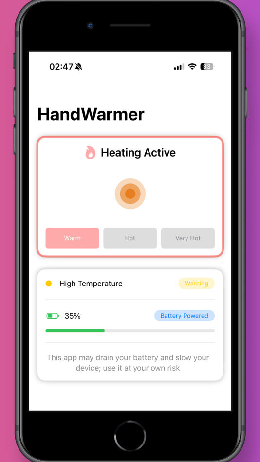 #5. HandWarmer: at your fingertips (iOS) 由: Jang Hojin