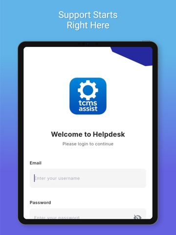 tcms assist iPad screenshot