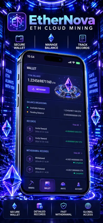 Screenshot 4 di 5 di EtherNova-ETH Cloud Mining