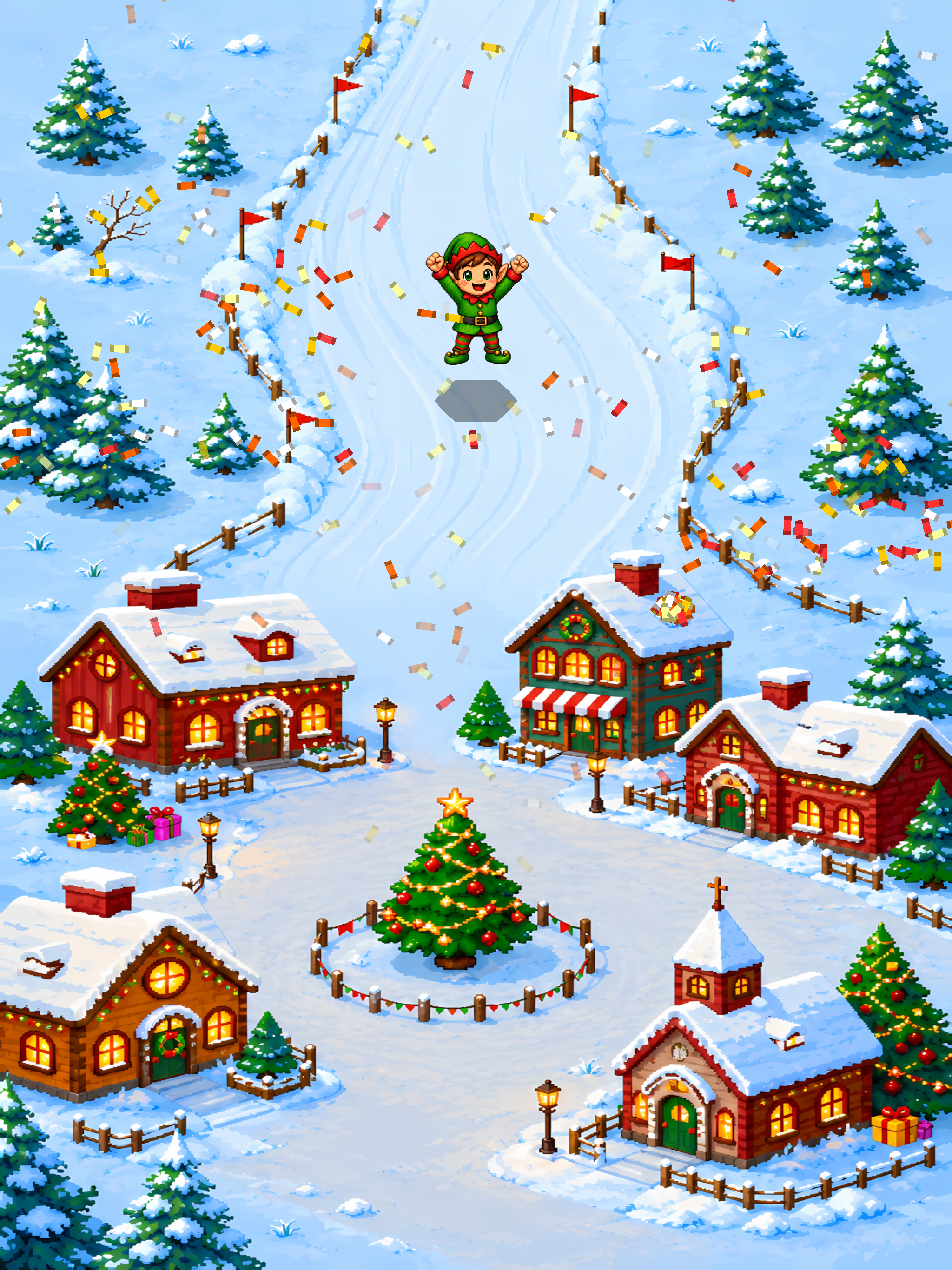 Santa Skis to Town: Ski Rush