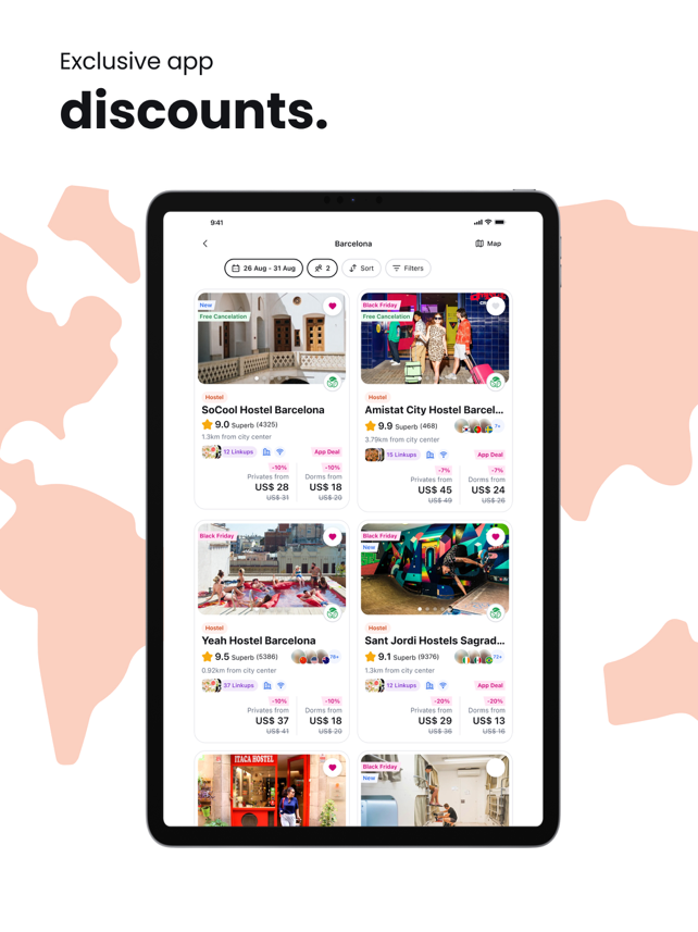 Hostelworld: Hostel Travel App Screenshot