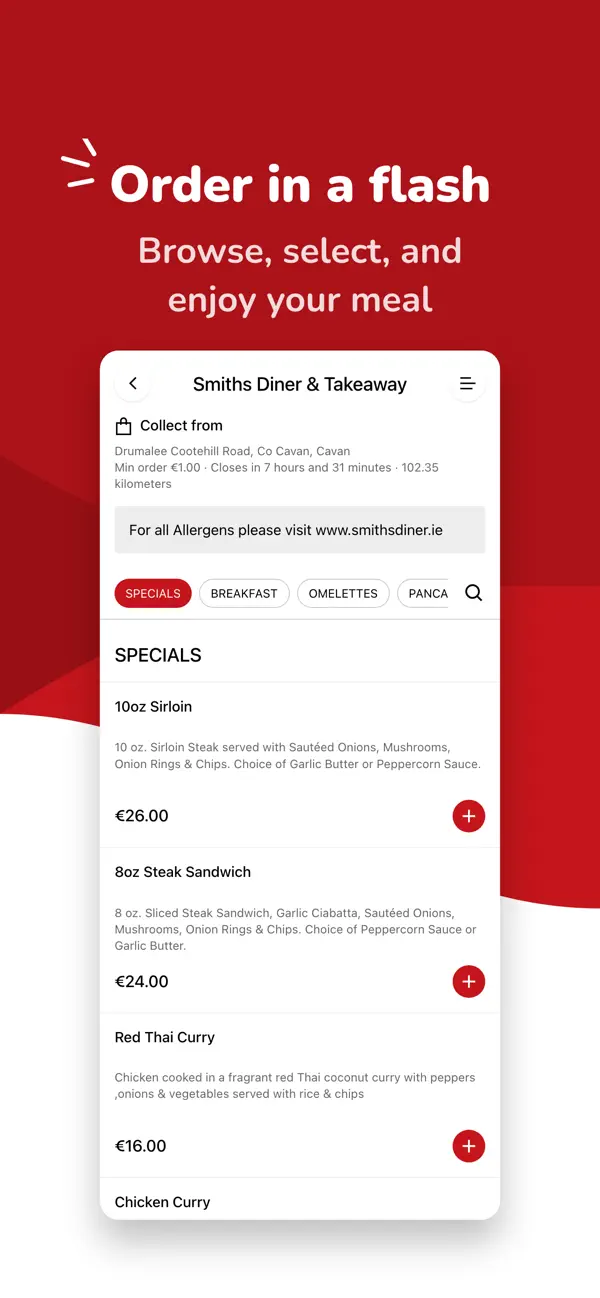 Screenshot #1 pour Smiths Diner & Takeaway App