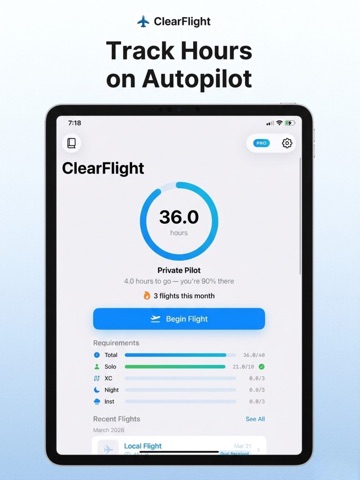 ClearFlight - Pilot Logbook iPad screenshot