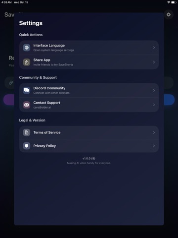 SaveShorts - Save AI Videos iPad screenshot