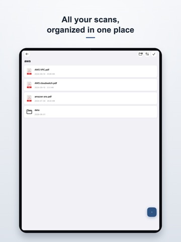 Scan to doc iPad screenshot