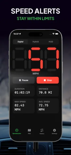 GPS Speedometer: HUD Speed iPhone screenshot 2