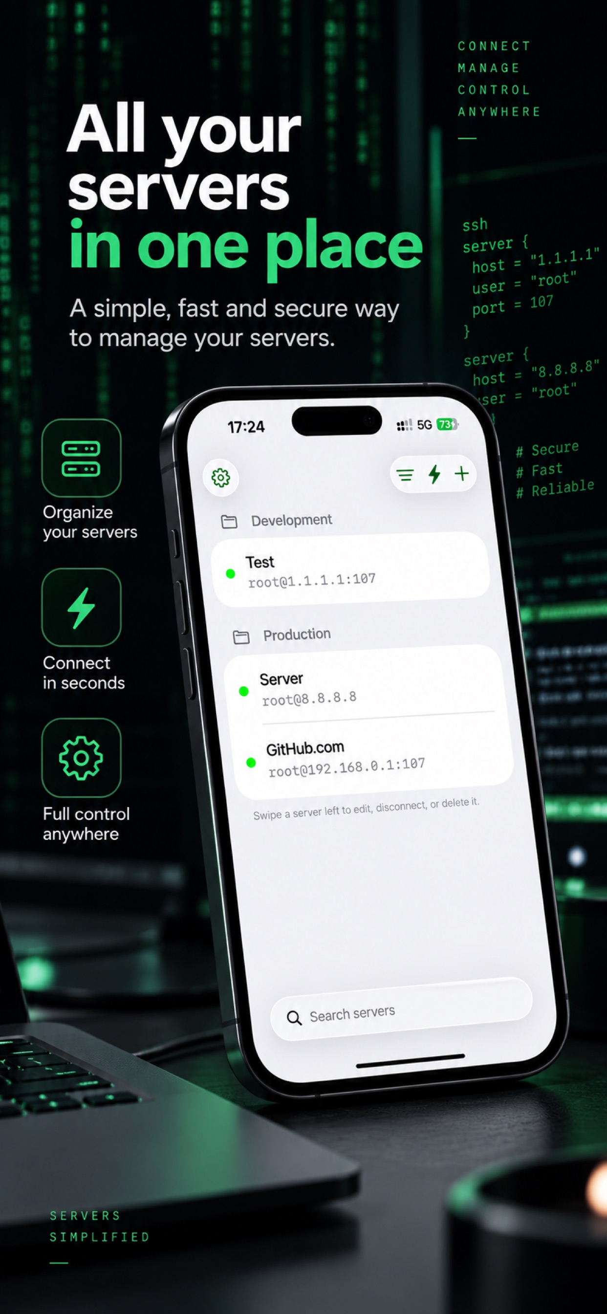 Screenshot 1 of OrbitSSH - Mobile Terminal