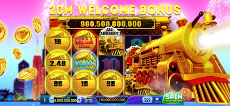 Lucky Time Slots Casino Games - Users can discover the immense "20M Welcome Bonus" awaiting new players, coupled with the impressive "Total Win" display signaling grand payouts.