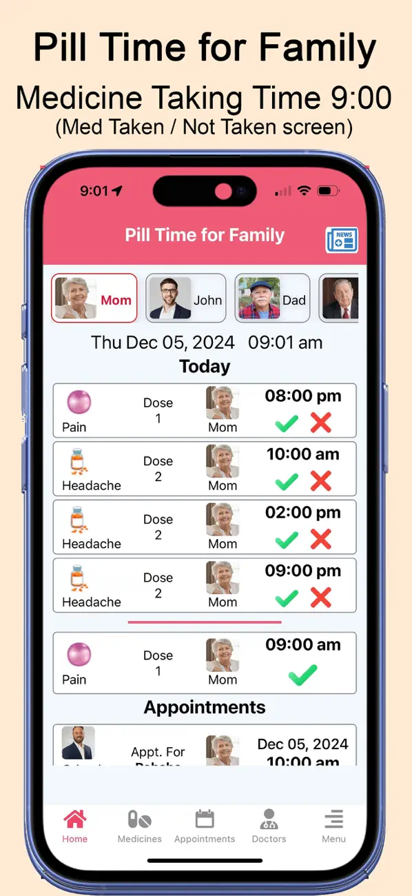 Screenshot #1 pour Pill Time for Family-Pro