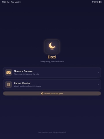Dozi Baby Monitor iPad screenshot