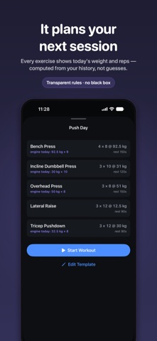 StrengthIQ: Workout Tracker iPhone screenshot