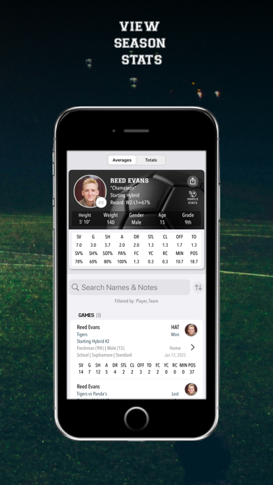 Soccer Simple Stats Tracker iPhone screenshot 10 - Sports app