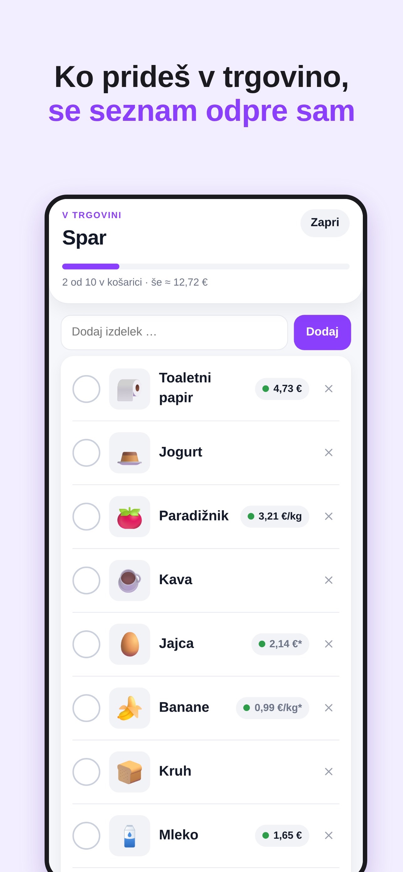 Screenshot 1 of Nakupko – nakupovalni seznam