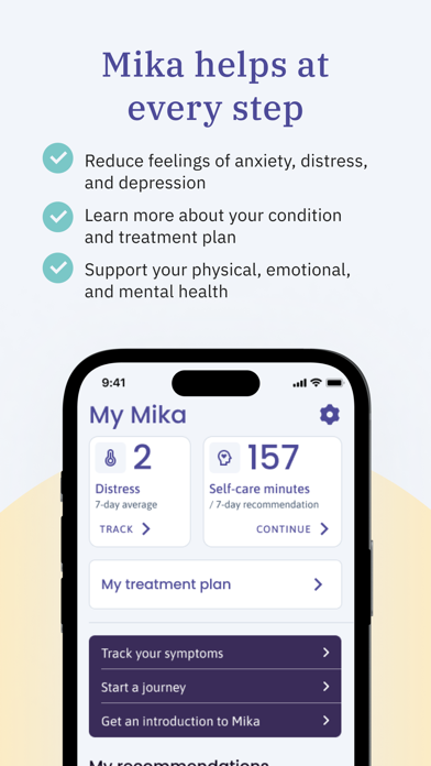 Mika: Cancer Therapy Assistant iPhone screenshot 2 - Medical app