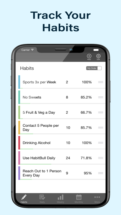 Habit-Bull: Daily Goal Planner Screenshot 2 - AppWisp.com Habit-Bull: Daily Goal Planner Screenshot 2 - AppWisp.com