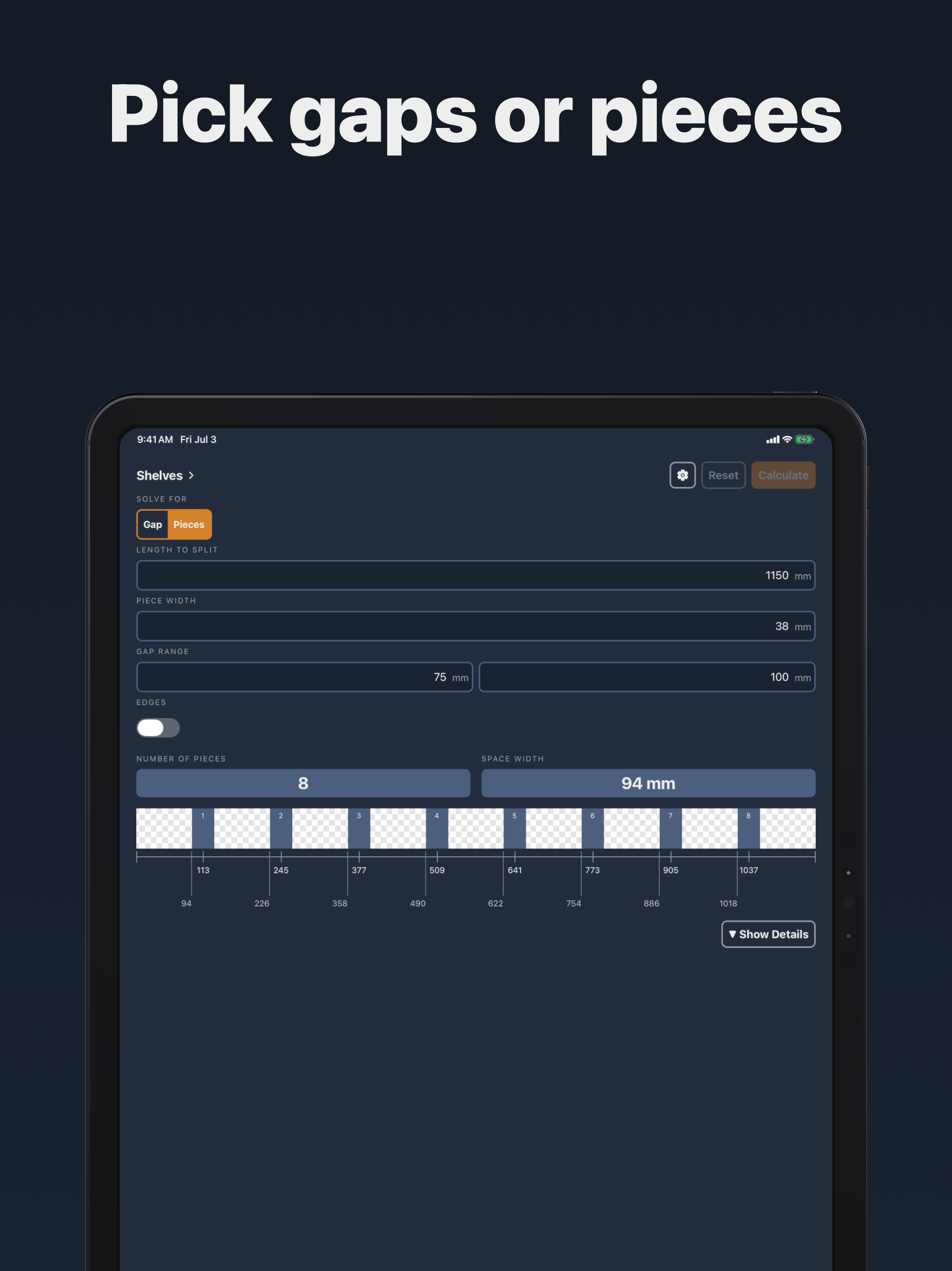 Even Spacing Calculator screenshot 8