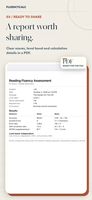 FluencyCalc: Running Record screenshot 3