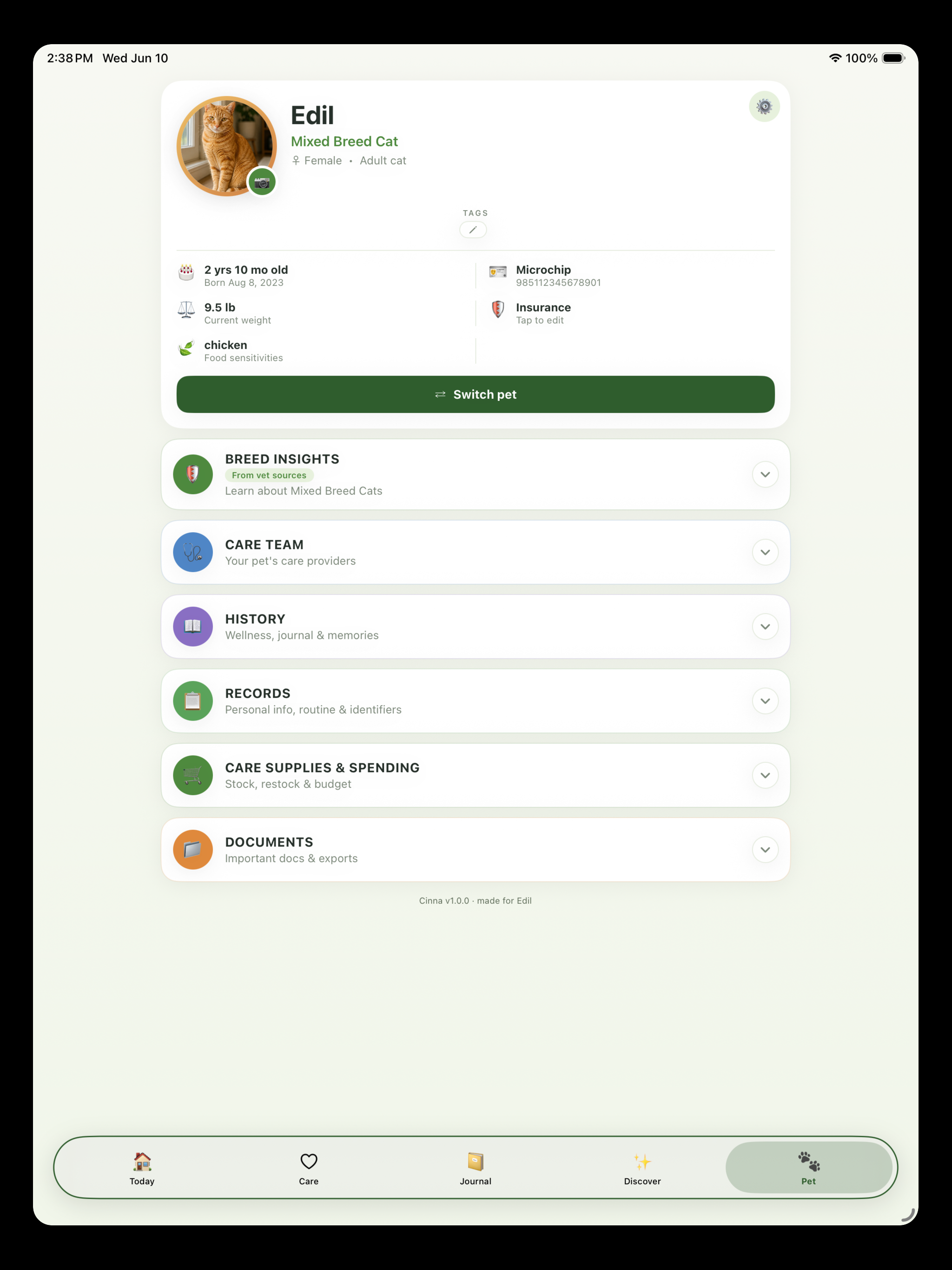 Cinna: Dog & Cat Care Journal screenshot 12