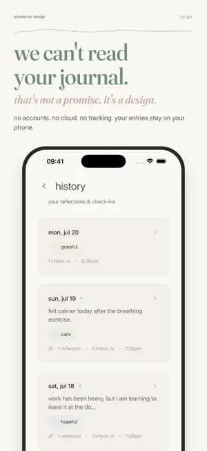 LetGo: pause & feel journal screenshot 2