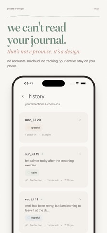 LetGo: pause & feel journal iPhone screenshot