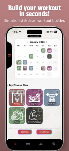 Push me! Workout Planner screenshot