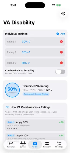 MilitaryRetire screenshot 3