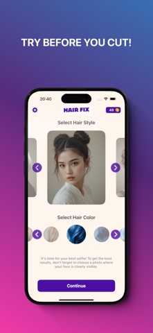 HairFix - AI Hairstyle Try On iPhone screenshot