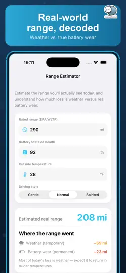 Скриншот EV Battery Health By ChatStick на iPhone 5