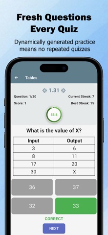 Level Up Math Quizzes: Gr 1-8 iPhone screenshot