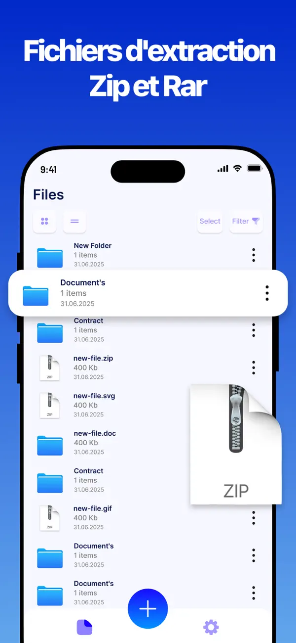 Screenshot #1 pour UnRar et UnZip Fichiers