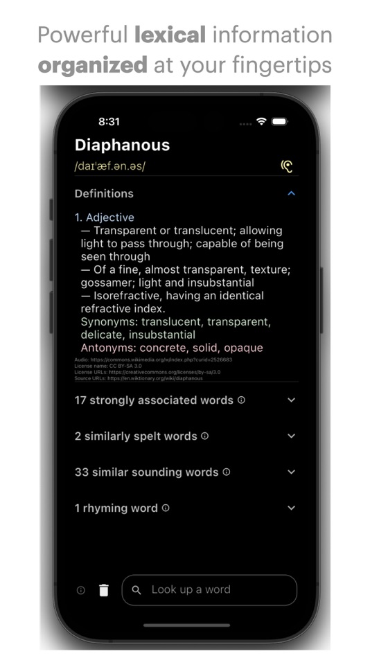 #1. WordDefiner English Dictionary (iOS) 由: Ritwik Takkar