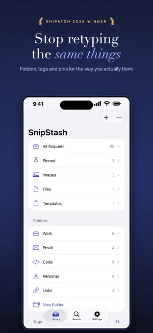SnipStash: Snippet Manager screenshot 1