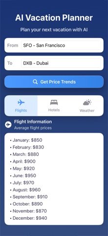 AI Vacation Planner Screenshot 2 of 4