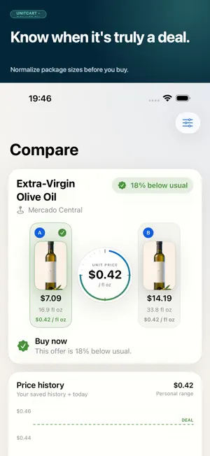 UnitCart: Grocery Price Book screenshot 1