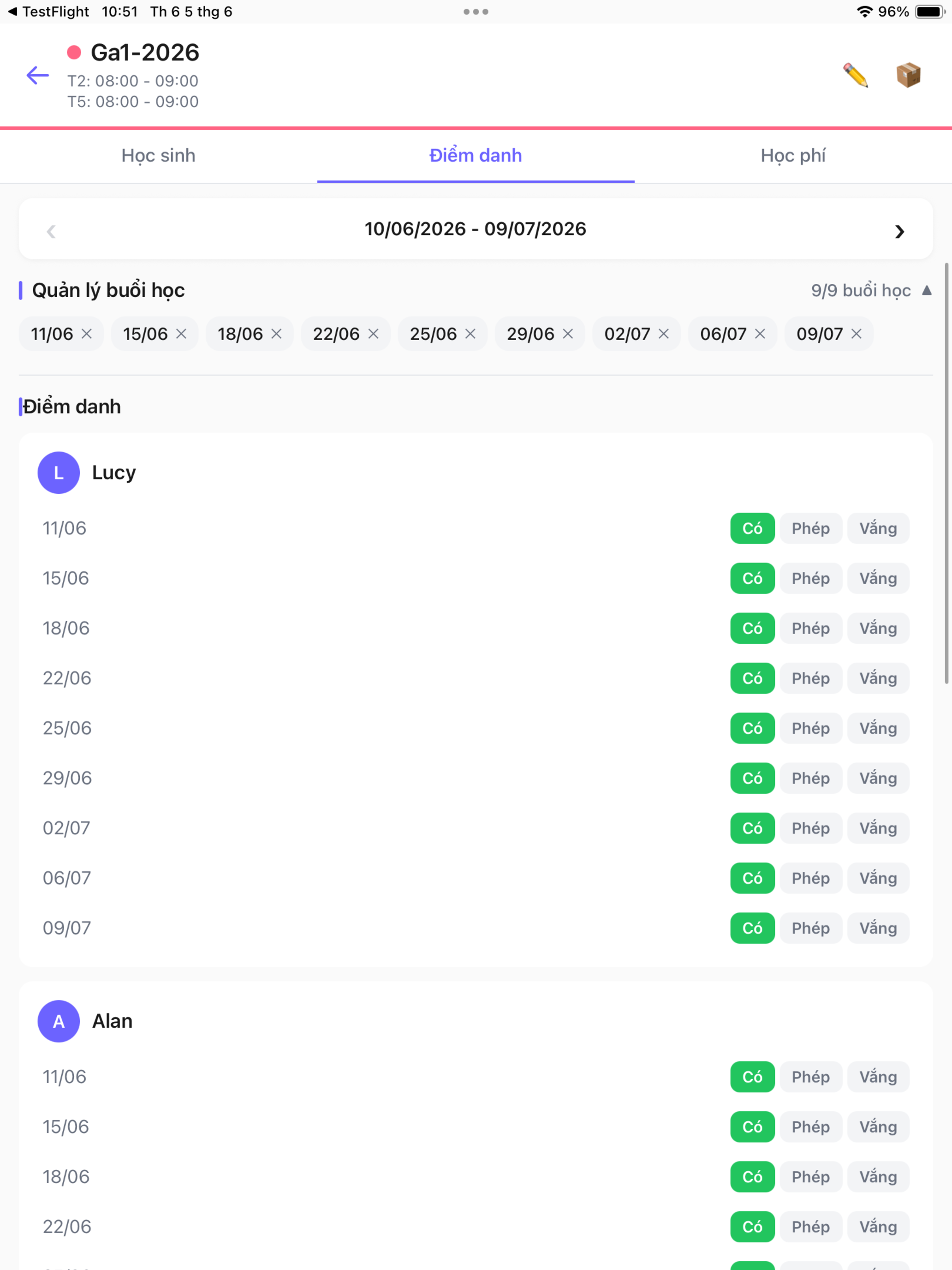 Quản Lý Lớp Dạy Thêm screenshot 12