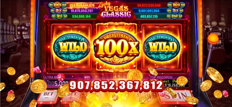 Classic Slots™ - Casino Games - Feel the impact of the "100X WILD" multiplier dramatically amplifying virtual winnings, with a dazzling display of abundant virtual gold coins.