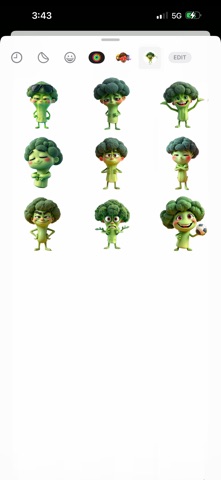 Gloomy Broccoli Stickers screenshot