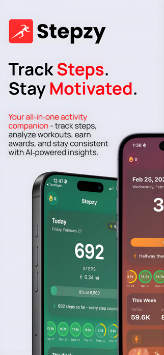 Stepzy - Smart Step Counter Screenshot 1 of 10
