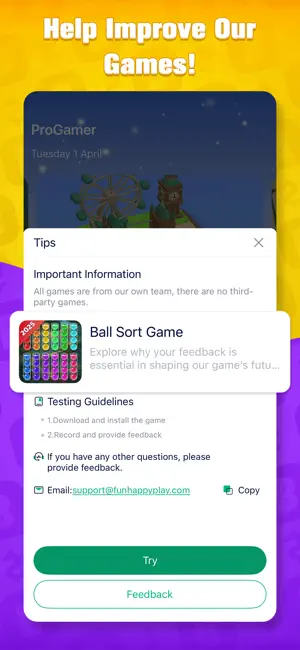 ProGamer - Play & Feedback screenshot 2