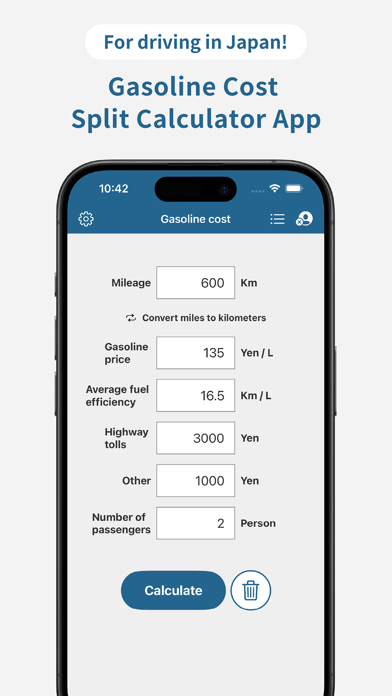 GasWari - Gas Costs Calculator Screenshot