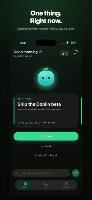 Doblin: One-Task To-Do List screenshot 1