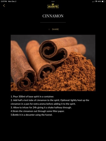 Algate: DIY Whiskey Infusion iPad screenshot